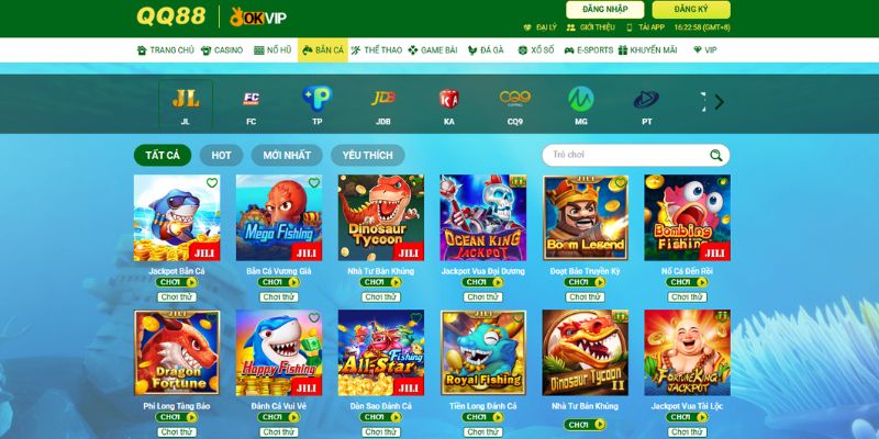 Game bắn cá đổi thưởng QQ88 với hiệu ứng đồ họa 3D chân thực, đổi tiền mặt siêu tốc